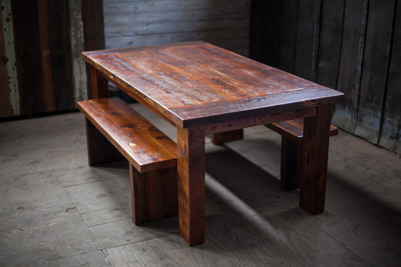 Reclaimed Wood Farm Table - 1870's Train Depot