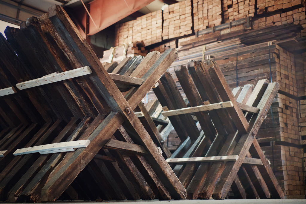 Reclaimed Kentucky Distillery Rackhouse Heart Pine Beams