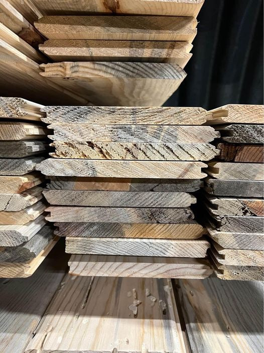 Reclaimed Pine | California Blue Wormy Sugar Pine, Tongue and Groove ￼